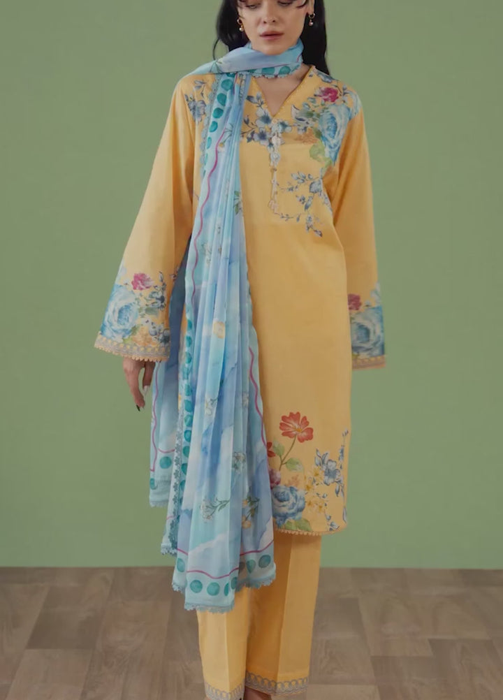 Coco by Zara Shahjahan Unstitched Printed Lawn 3 Piece Suit CZS26UPL CELENE-4B - Summer Collection