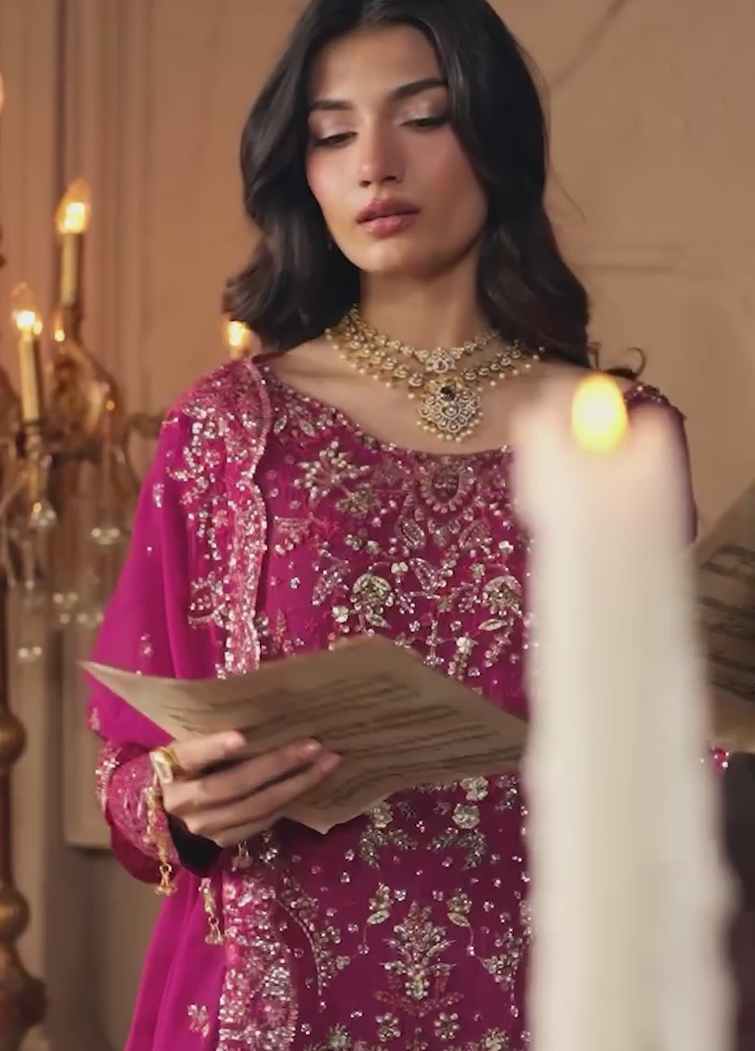 Celeste by Emaan Adeel Unstitched Embroidered Chiffon 3 Piece Suit EA26UCF Ember - Festive Collection