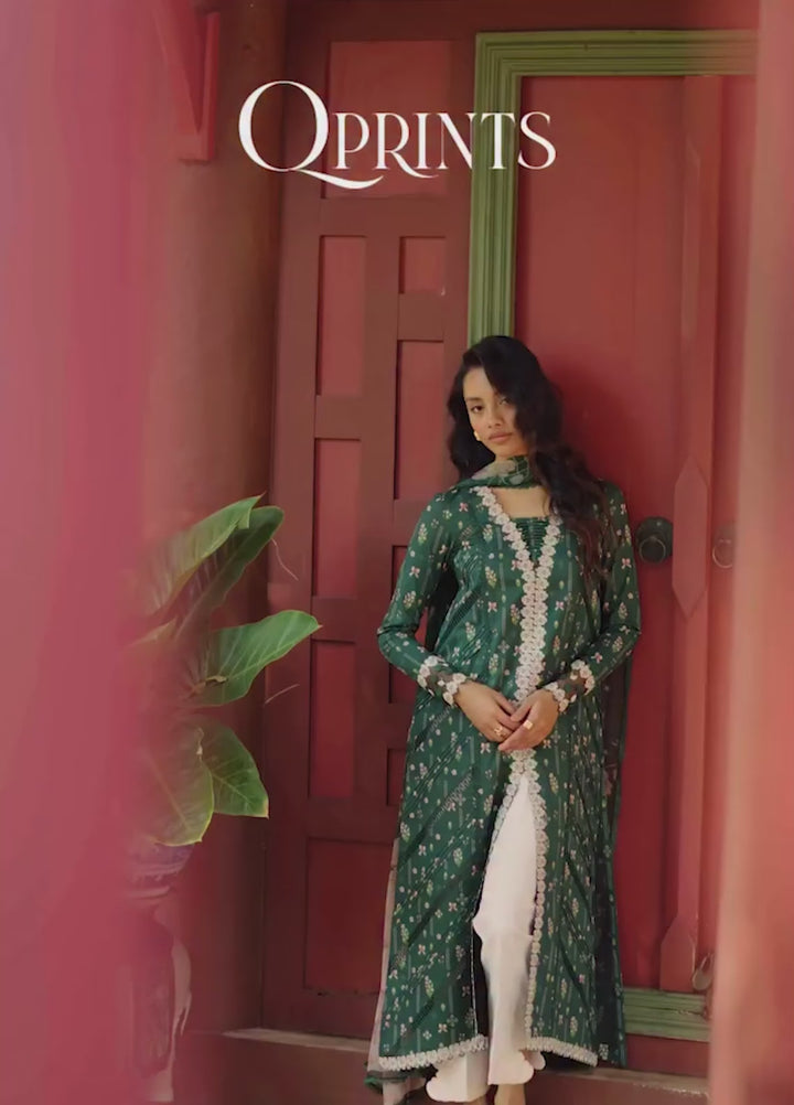 Q Prints by Qalamkar Unstitched Lawn Printed 3 Piece Suit QLK26QP Greer - Summer Collection