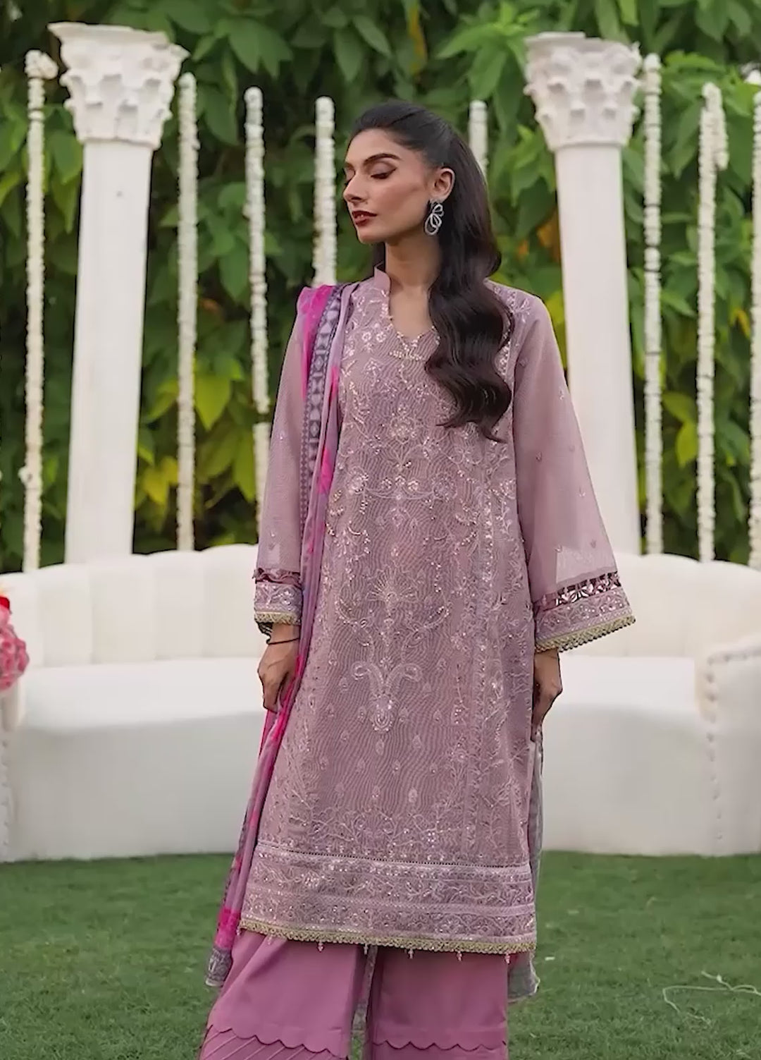 Jashn e Noor by Salitex Unstitched Embroidered 3 Piece Cotton Net SUNW7JI074 - Summer Collection