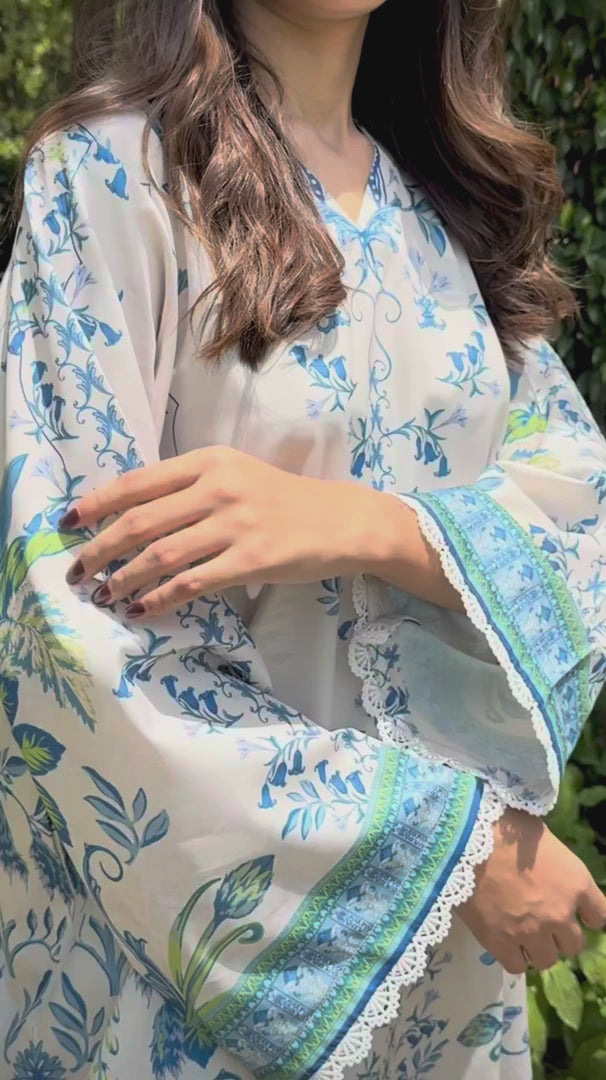 Saba Sumaiya Women RTW Printed Crepe Lawn 2 Piece Suit SS-78657 Blue Eden - Casual Collection