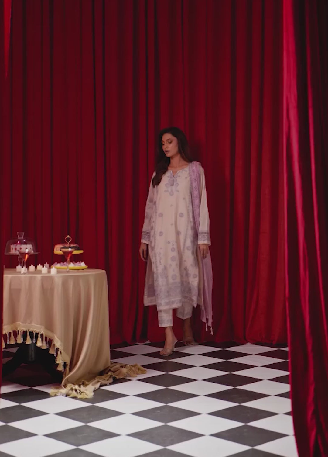 Freesia by Zouj Unstitched Embroidered Cotton 3 Piece Suit ZJ26UFC LAVENDER LUXE ZCS-00019 - Festive Collection