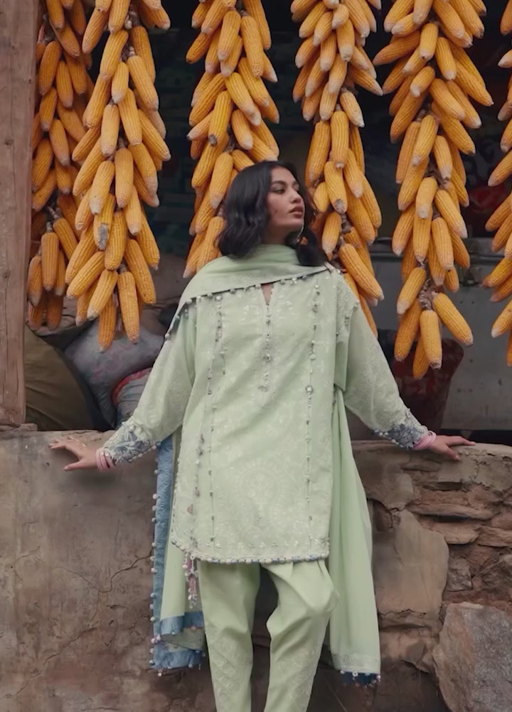 Meili by Zaha Unstitched Embroidered Lawn 3 Piece Suit ZK26UML ZL26-02A - Festive Collection