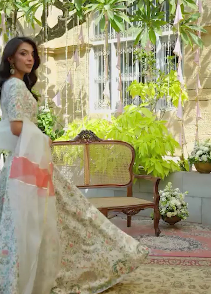 Erina From Nizka By Nida Rehan RTW Hand work Pure Raw Silk 3 Piece Suit Arlena - Festive Collection