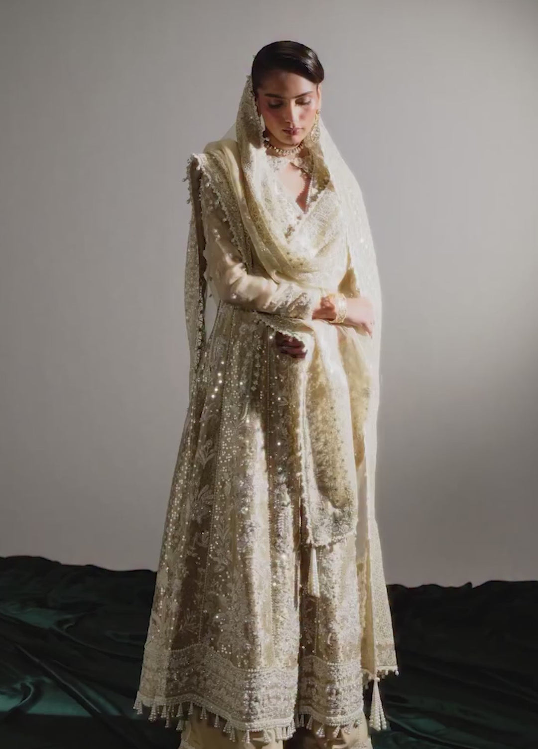 Freeshia by Suffuse Unstitched Tissue Silk Embroidered Suits 3 Piece SSY26UF GULRAIZ - Wedding Collection