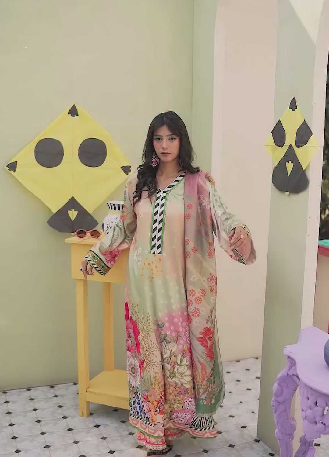 Printnation by Anayra Amal RTW Printed Poly Raw Silk 3 Piece Still Motion - Casual Collection