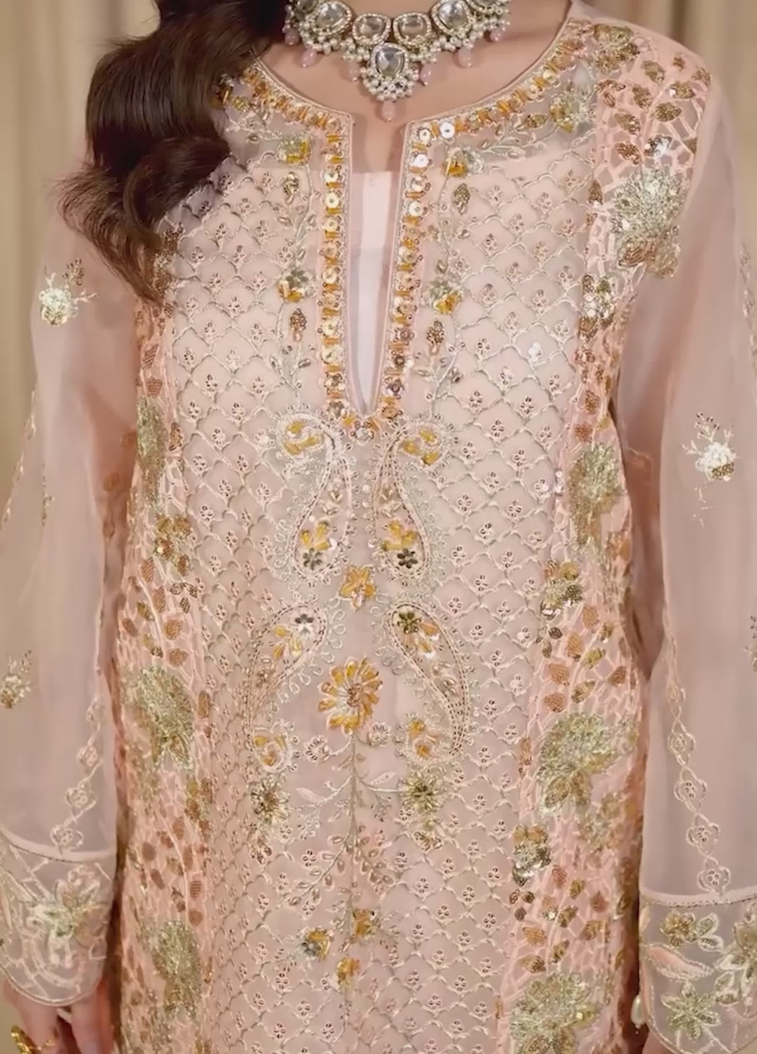Maah-e-Noor Raum by Sarb Unstitched Embroidered Organza 3 Piece Suit RS26UMN MWF-02 - Wedding Collection