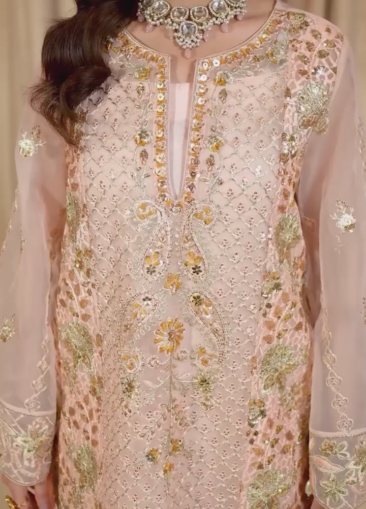 Maah-e-Noor Raum by Sarb Unstitched Embroidered Organza 3 Piece Suit RS26UMN MWF-02 - Wedding Collection