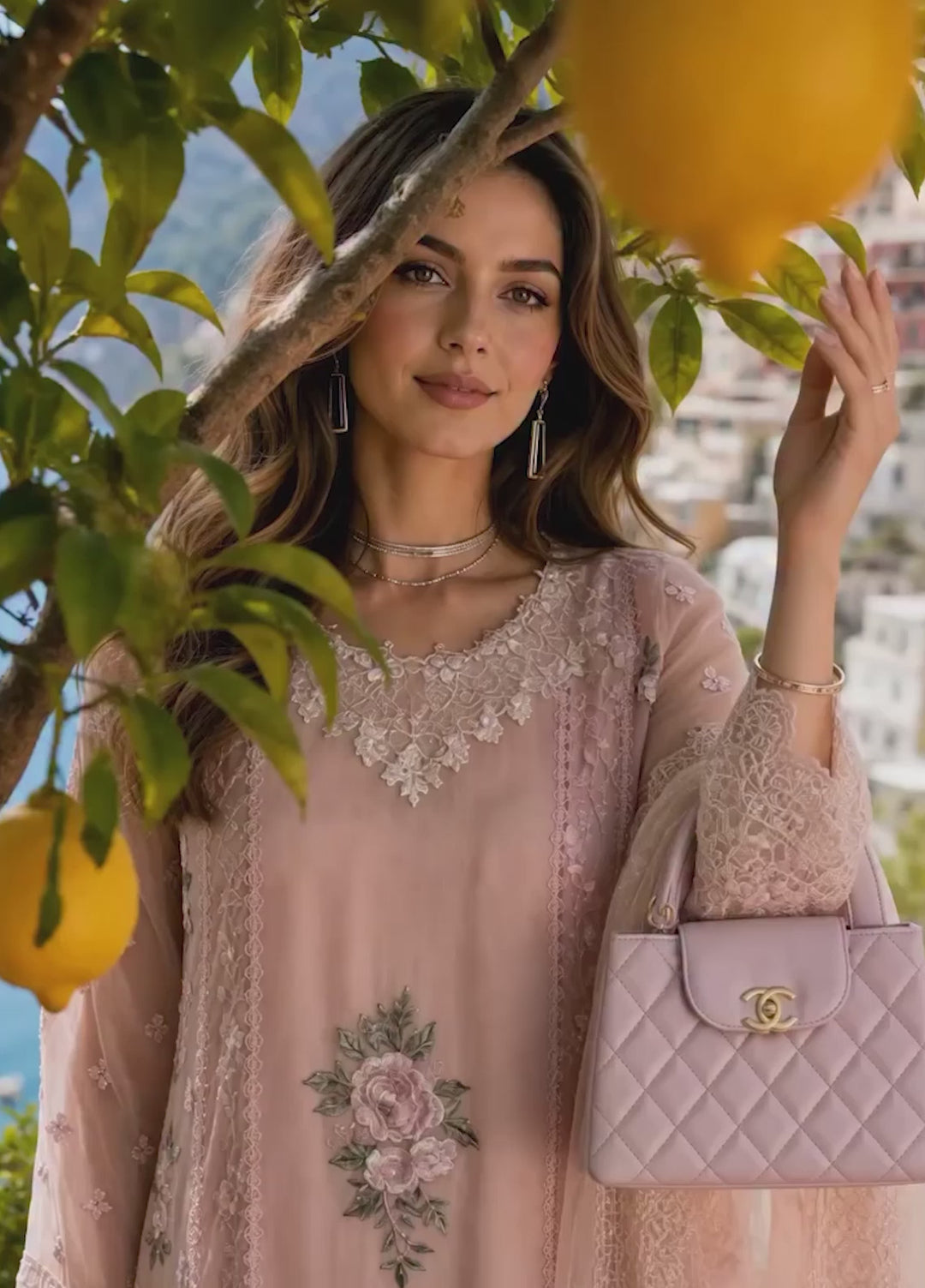 Nooriyah by Saadia Asad Unstitched Embroidered Chiffon 3 Piece Suit SA26UEN D2 - Wedding Collection