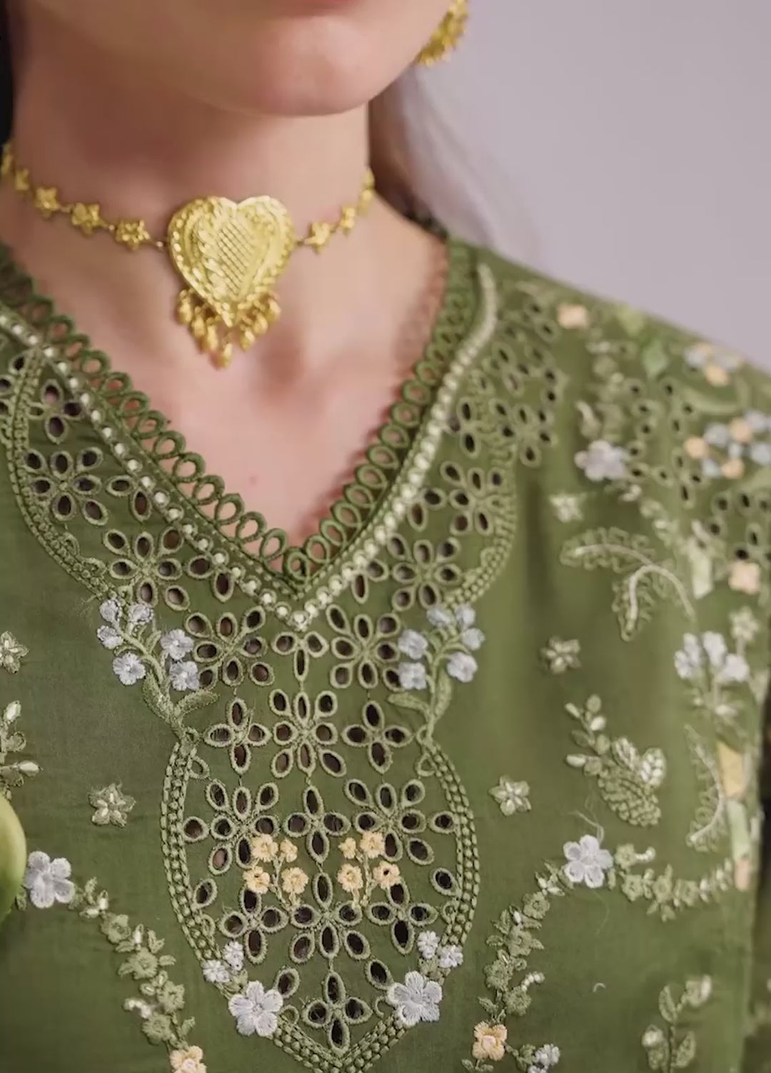 Qalamkar Unstitched Embroidered Lawn 3 Piece Suit QLK26ULF VESTA QFL-9 - Festive Collection