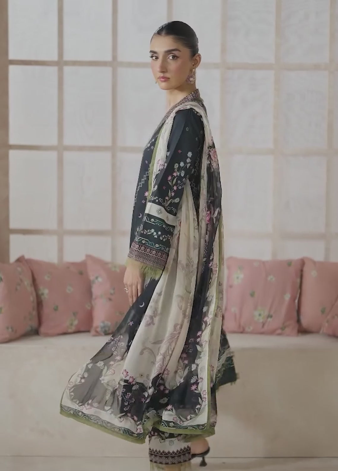 Gulaal Unstitched Embroidered Lawn 3 Piece Suit GL26ULF Elina D-5 - Festive Collection