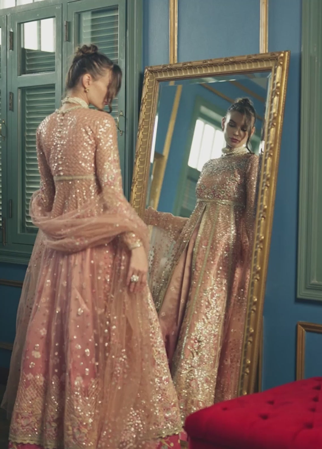 The Muse by Mushq Unstitched Organza Embroidered Suits 3 Piece MU26TM Shayna - Wedding Collection
