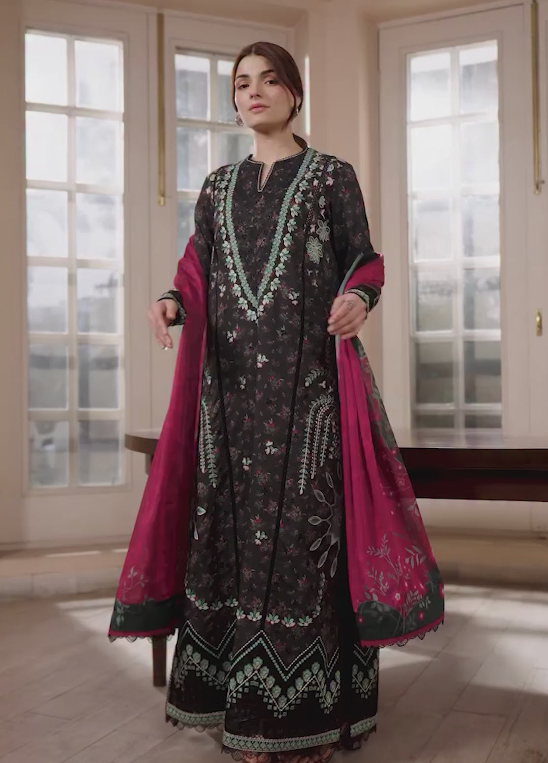 Florette by Afrozeh Unstitched Embroidered Lawn 3 Piece Suit AF26UFL D-05 FAYE - Festive Collection