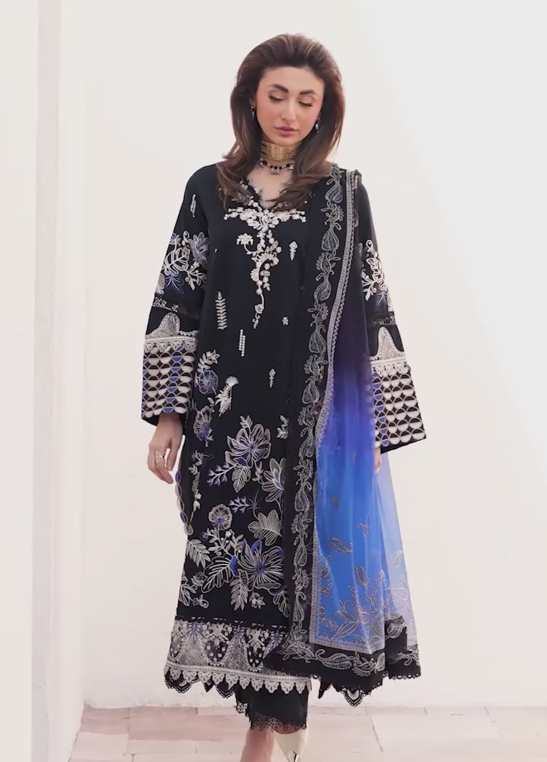 Floral Reverie by Roheenaz Unstitched Embroidered Lawn 3 Piece Suit RN26UFRL VOGUE THEORY - Festive Collection