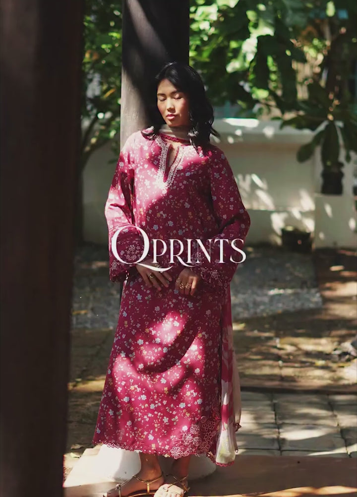 Q Prints by Qalamkar Unstitched Lawn Printed 3 Piece Suit QLK26QP Lena - Summer Collection