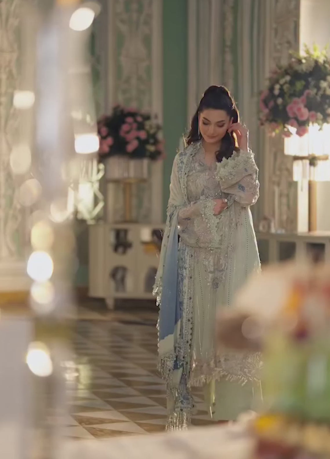 Maria B Unstitched Embroidered Chiffon 3 Piece Suit MB26UCF D5 - Festive Collection