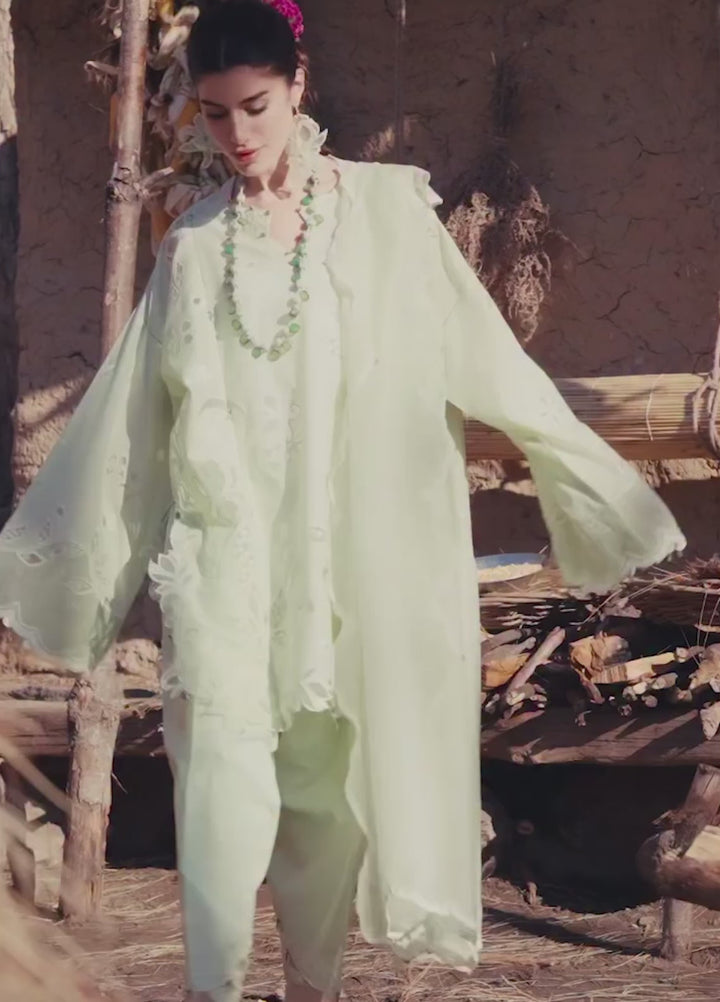 Meili by Zaha Unstitched Embroidered Lawn 3 Piece Suit ZK26UML ZL26-14B - Festive Collection