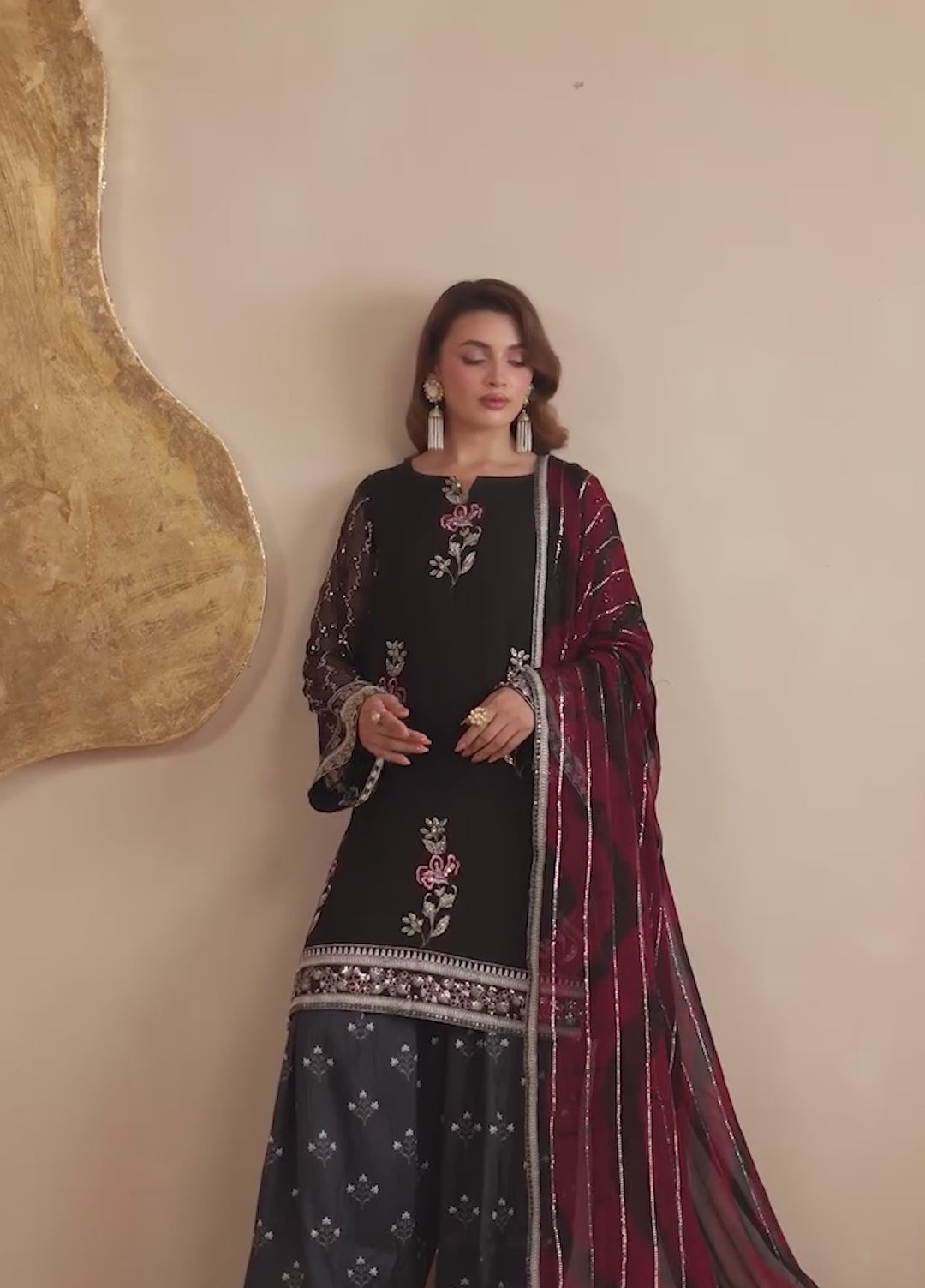 Amaya by Nureh Unstitched Luxury Chiffon Embroidered 3 Piece Suit NU26UA AM-36 - Festive Collection