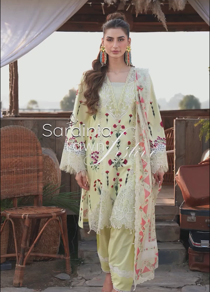 Sardinia Unstitched Embroidered Lawn 3 Piece Suit SRD26ULF D-12 SUNLIT - Festive Collection