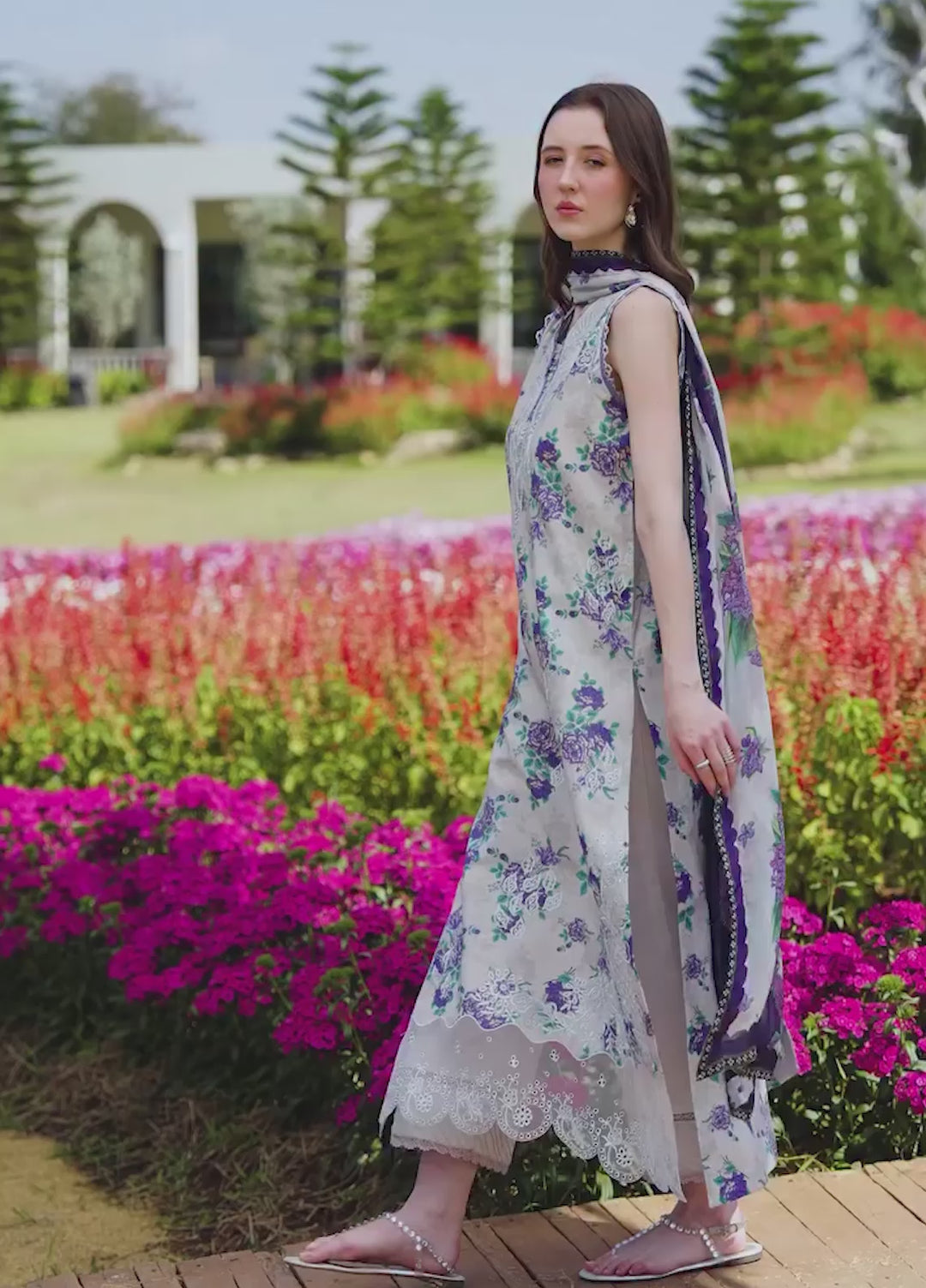 The Scent Of Summers by Yards Unstitched Embroidered Lawn 3 Piece Suit Violet Dewdrop Casual Collection