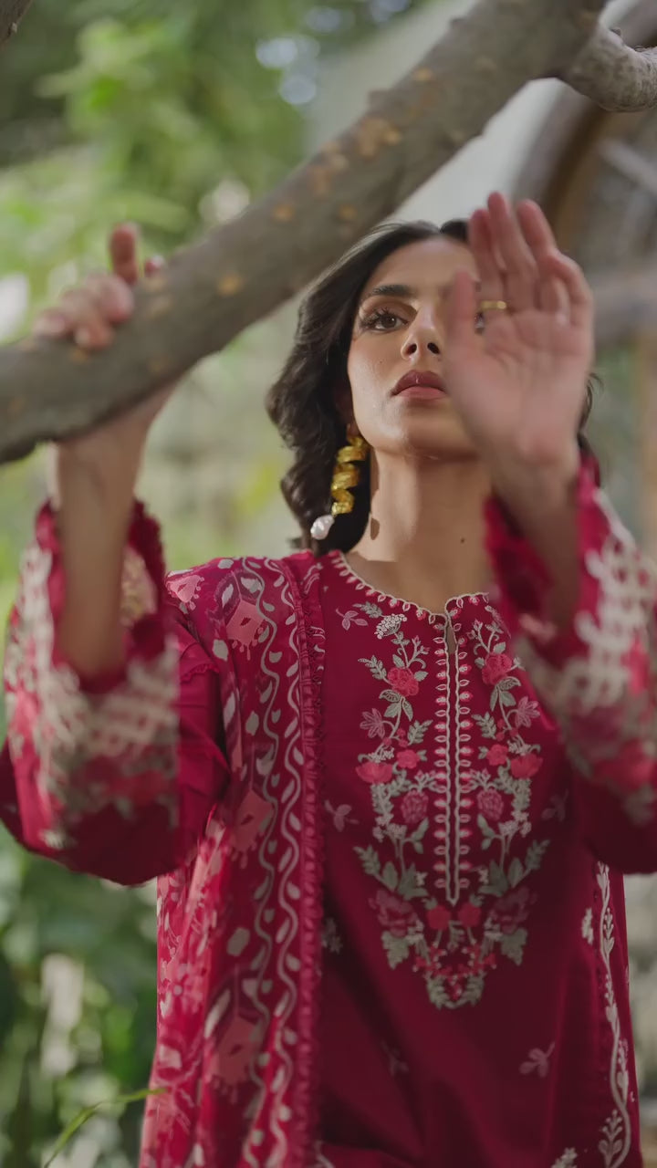 Florent Unstitched Embroidered Luxury Lawn 3 Piece Suit FL26FLL FZ-3B - Eid Collection