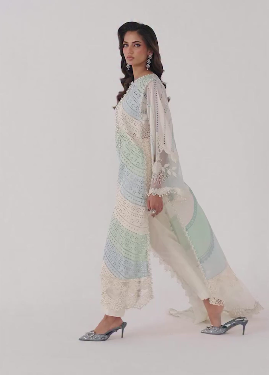 Maria B Unstitched Embroidered Luxury Lawn 3 Piece Suit MB26UEL 12A - Eid Collection