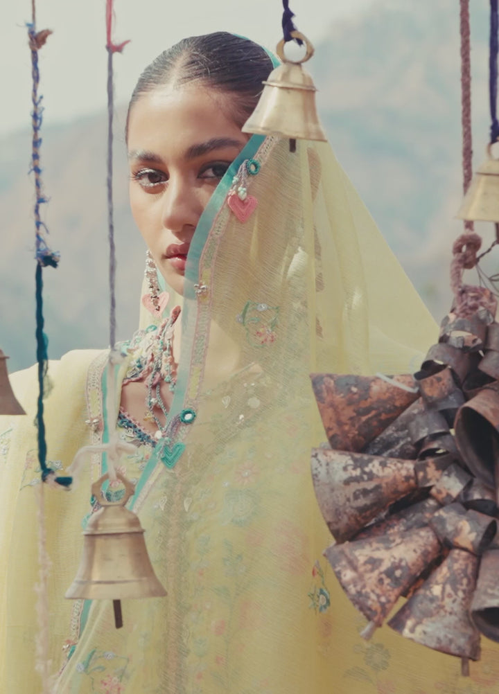 Meili by Zaha Unstitched Embroidered Lawn 3 Piece Suit ZK26UML ZL26-01A - Festive Collection