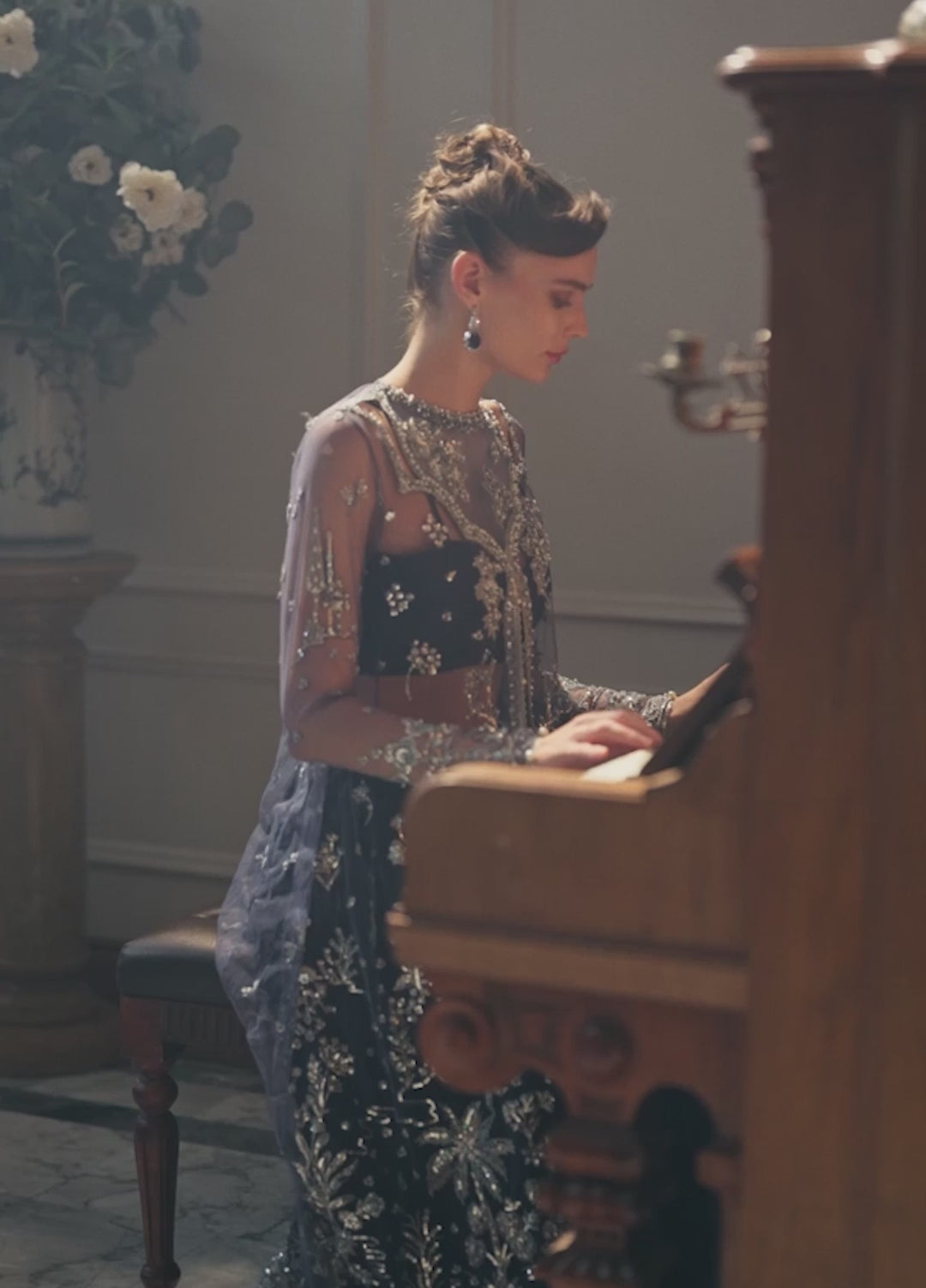 The Muse by Mushq Unstitched Organza Embroidered Suits 3 Piece MU26TM Veronica - Wedding Collection