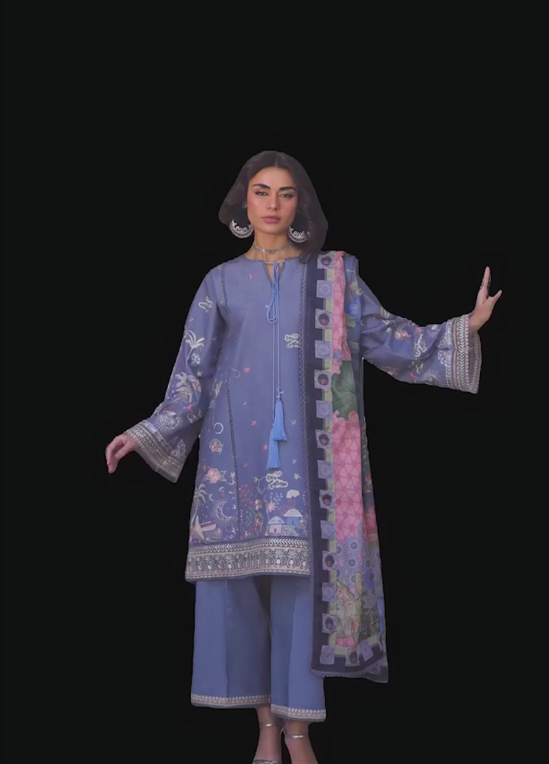 Suroor by Bin Ilyas RTW Embroidered Jacquard Lawn 3 Piece Suit BI26PSL 242B - Festive Collection