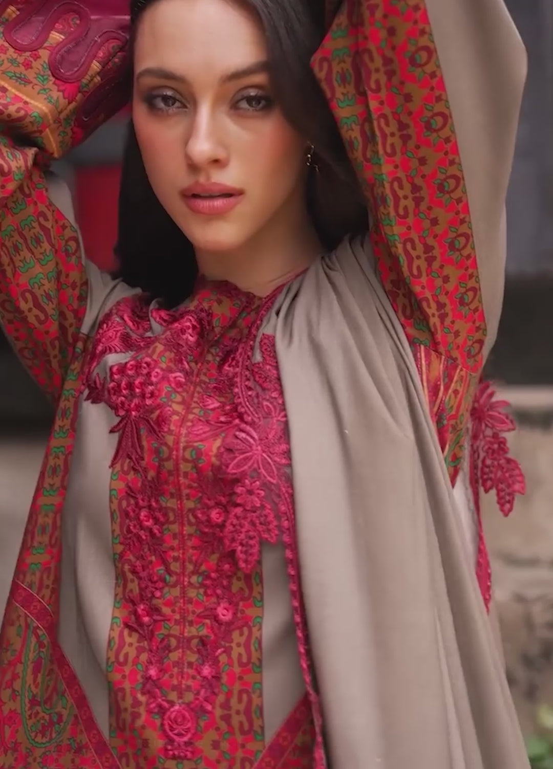 Combination by Charizma Unstitched Embroidered Linen 3 Piece Suit CHR26UCL CCW7-04 - Casual Collection