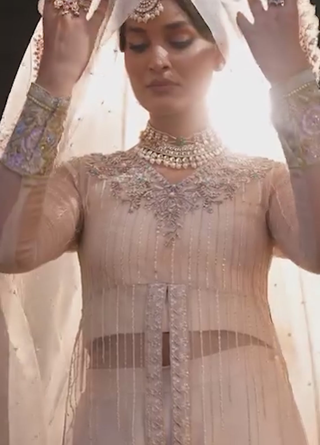 Jamnii Pret Embroidered Organza 3 Piece Suit Noor-E-Subha