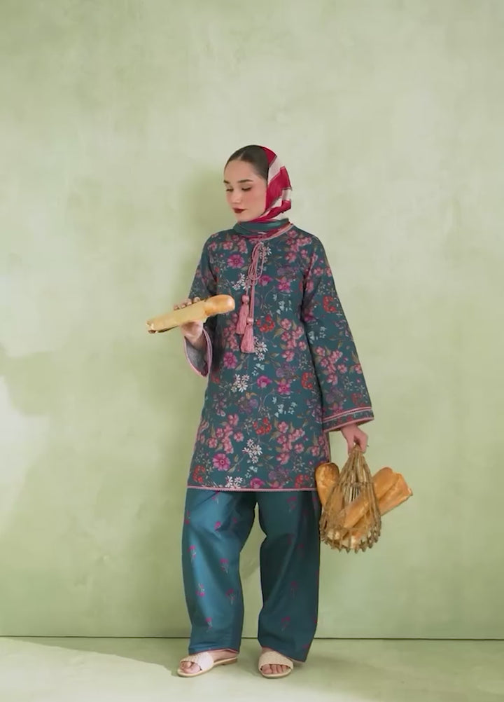 Blossom Hour by Jahaan RTW Printed Crepe 3 Piece Suit Celeste Casual Collection