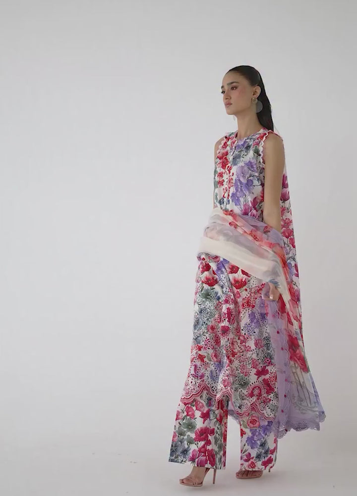 M Prints by Maria B Unstitched Printed Lawn 3 Piece Suit MB26UMP D-02 A - Summer Collection