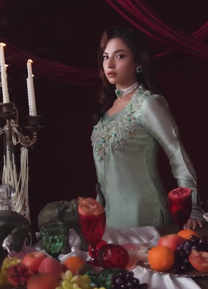The Glamorous by Musferah Saad RTW Hand work Tissue Silk 3 Piece Suit Elysia - Eid Collection