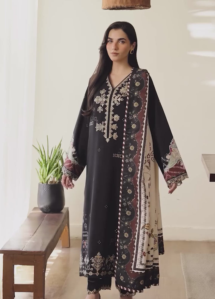 Bellini by Seran Unstitched Embroidered Viscose 3 Piece Suit SN26UBW NAIREL D-09 - Winter Collection