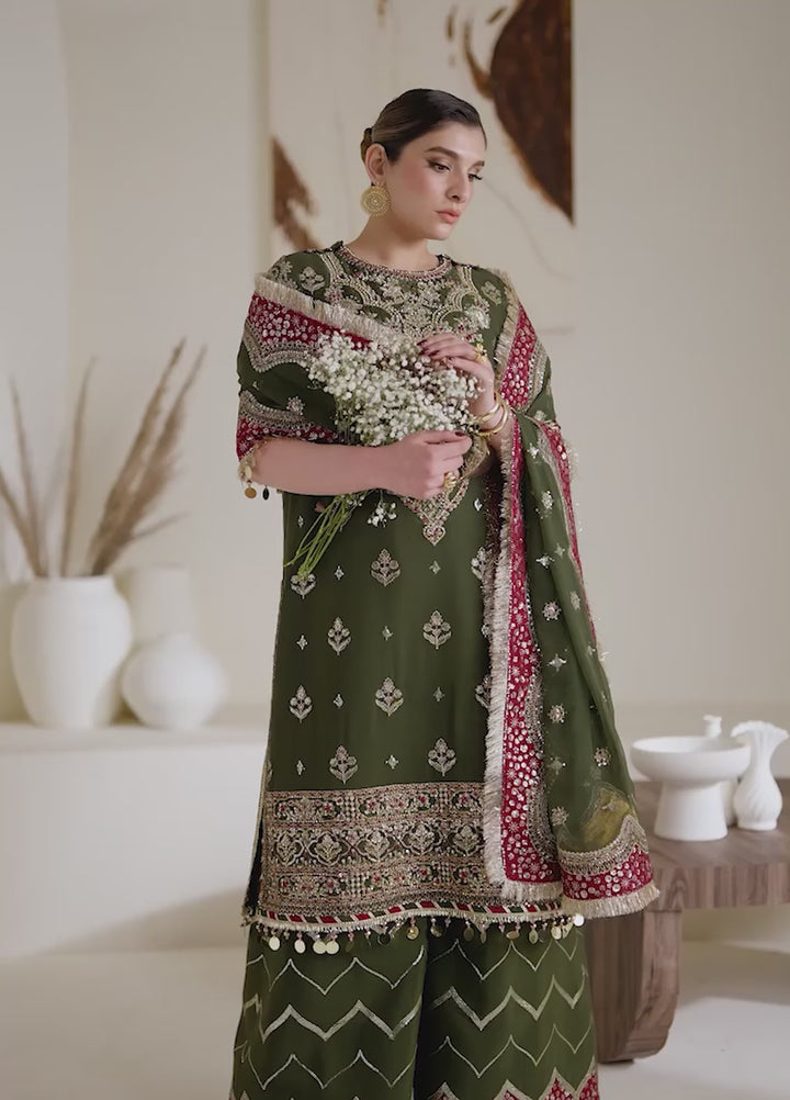 Aymal by Alizeh Fashion Handcrafted Unstitched Embroidered Chiffon 3 Pcs Suit AF26UAC 07-HYAN - Festive Collection