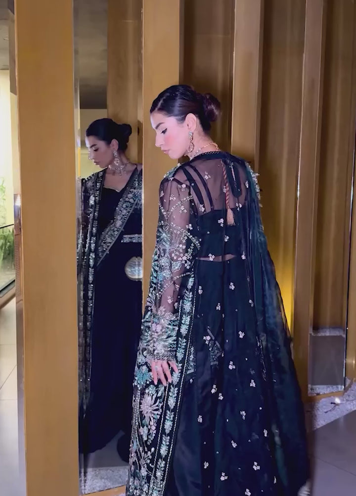 Ember by Aylin Unstitched Organza Embroidered Suits 3 Piece AYL25EF D5-Noir - Festive Collection