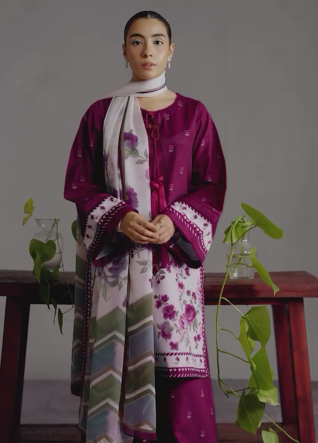 Hidden Garden by Jahaan RTW Printed Crepe 3 Piece Suit Eclipse Casual Collection