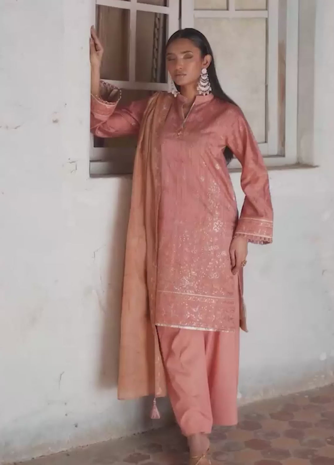 Salitex Unstitched Embroidered Dobby 3 Piece Suit SUNW7JI106UT - Eid Collection