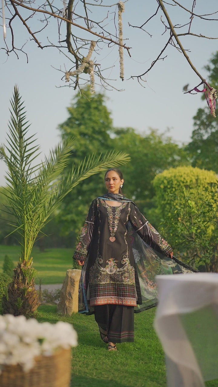 Tessa Women RTW Embroidered Lawn 3 Piece Suit Noir Enchantment - Festive Collection