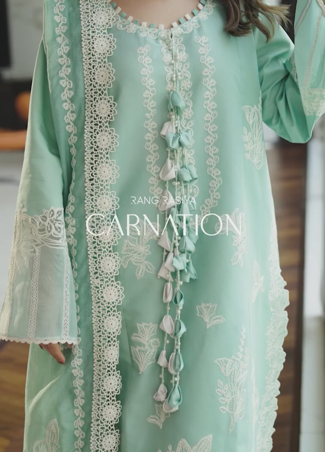 Carnation by Rang Rasiya Unstitched Embroidered Lawn 3 Piece Suit RR26UCL D15 HIBA - Eid Collection