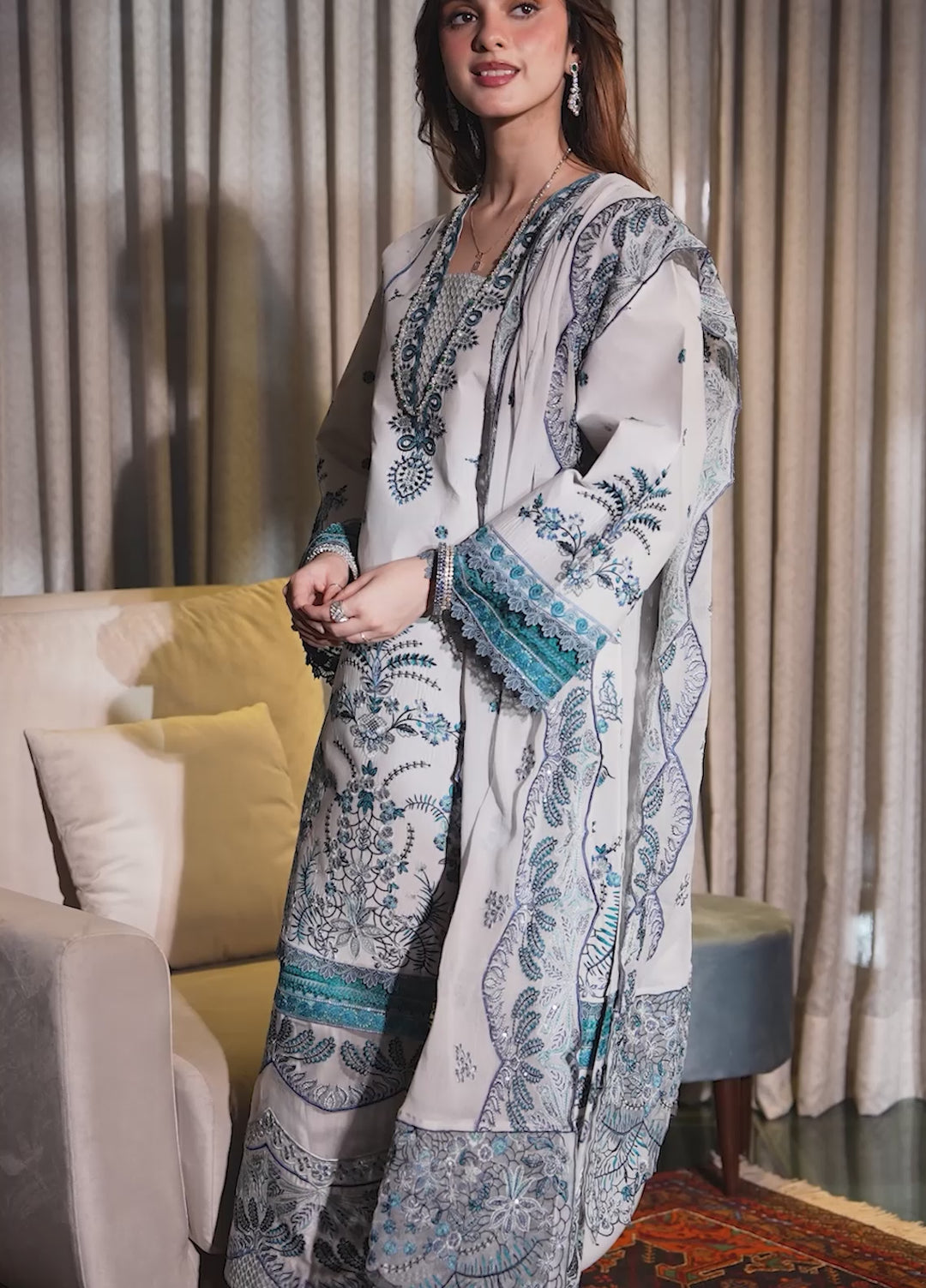 Aria By Meerak RTW Embroidered Lawn 3 Piece Suit RAAHA Festive Collection