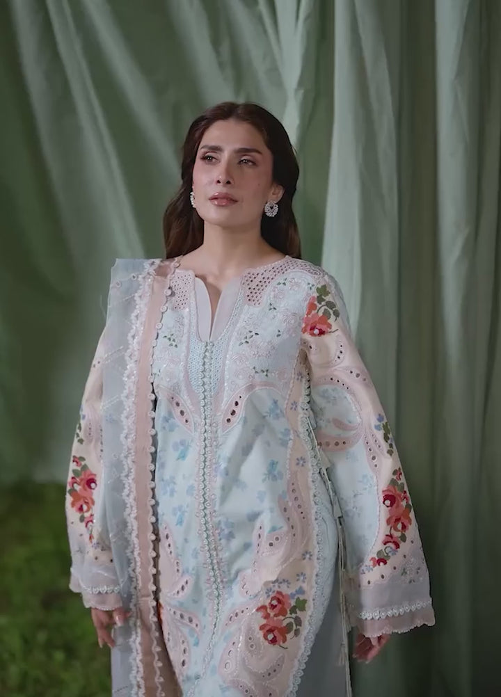 A-Lawn by Afrozeh Unstitched Embroidered Lawn 3 Piece Suit AF26UAL Eirene FWU-0063-3PO - Eid Collection