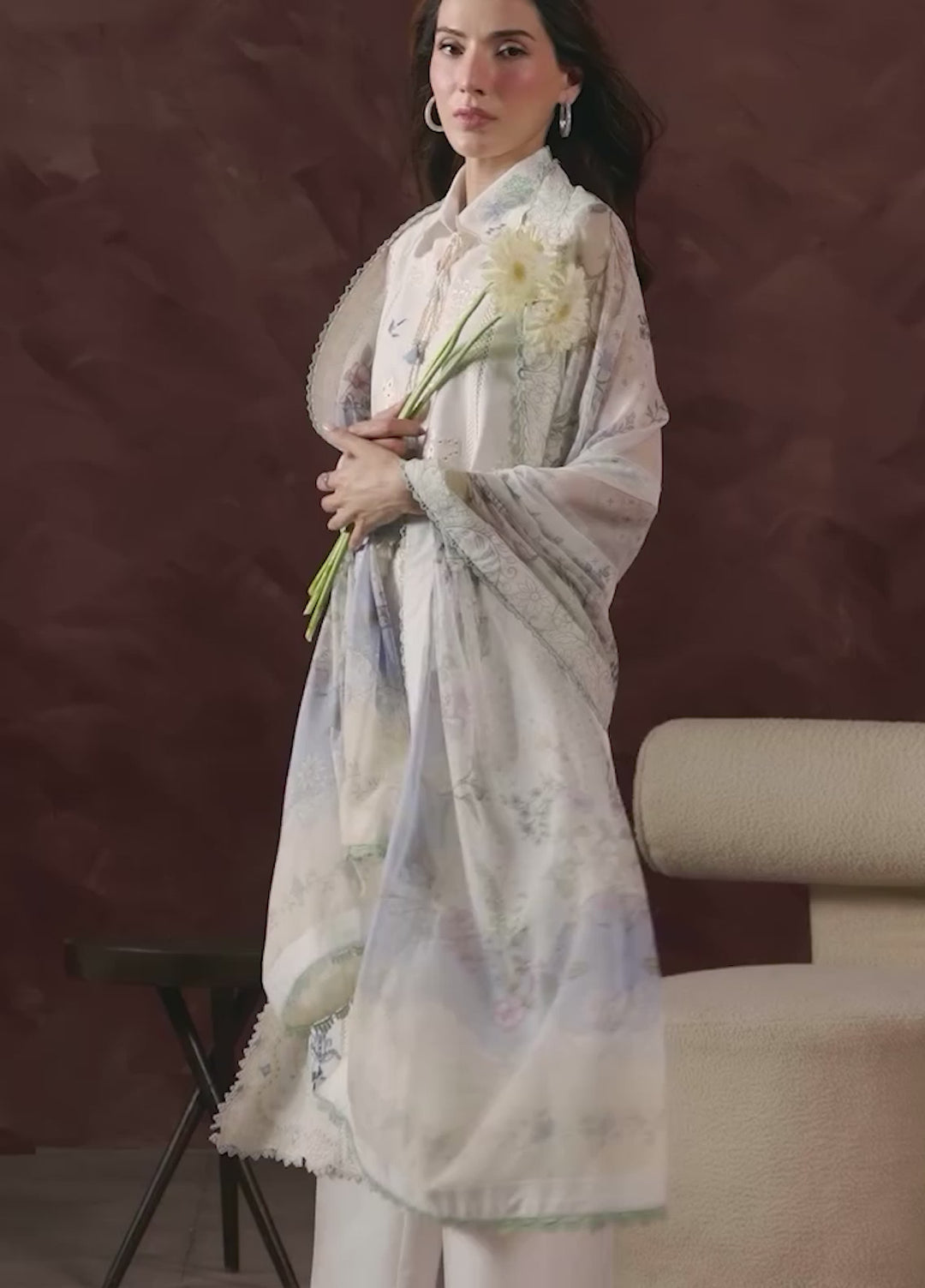 Seran Unstitched Embroidered Lawn 3 Piece Suit SN26ULLE Lyra D-05 - Eid Collection