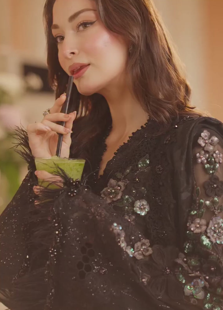 Maria B Unstitched Embroidered Chiffon 3 Piece Suit MB26UCF D4 - Festive Collection
