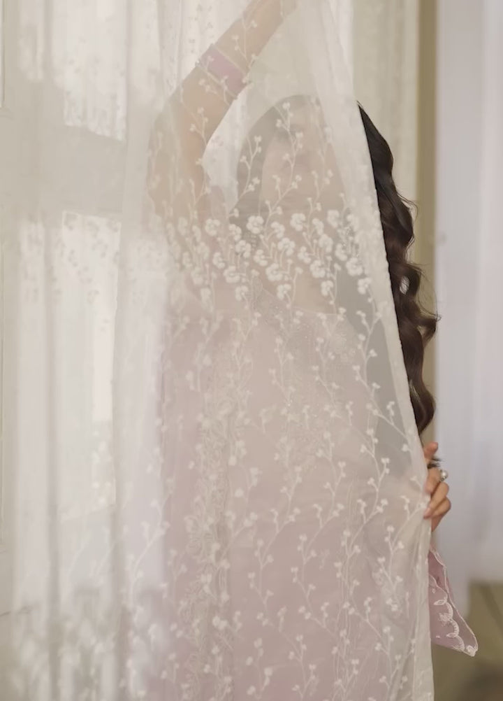 Eid Ensembles by Azure Unstitched Embroidered Chiffon 3 Piece Suit AZ26UEE ES-134 Wisteria - Eid Collection