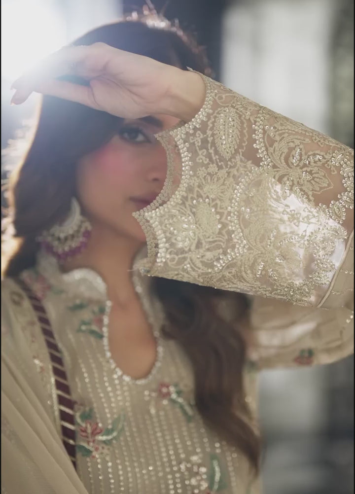 Maison d'or by Sahane RTW Embroidered Chiffon 3 Piece Suit CT 27005P Champagne - Festive Collection