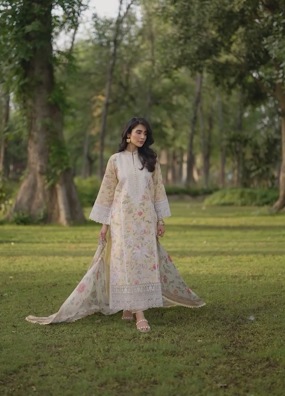 Zainab Chottani Unstitched Embroidered Lawn 3 Piece Suit ZC26ULE Dune 12 - Eid Collection
