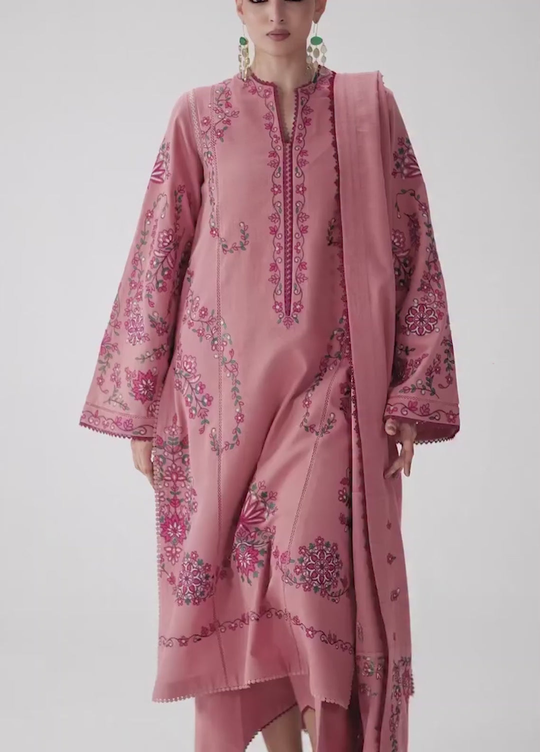 Jugnu by Hussain Rehar Unstitched Embroidered Karandi 3 Piece Suit HR26UJK Nehri - Winter Collection
