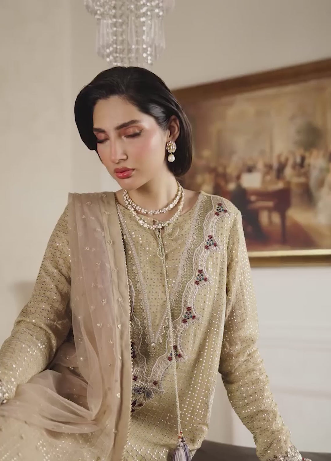 Amaya by Nureh Unstitched Embroidered Chiffon 4 Piece Suit NU26UCA AM-39 - Festive Collection